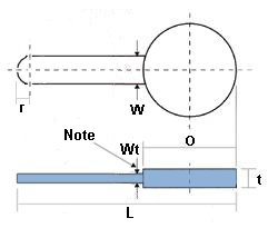 Drawing for 5.00" ASA 300LB PADDLE BLIND 304/L