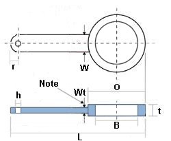 Drawing for 4.00" ASA 300LB PADDLE SPACER 316/L